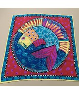 Vintage Laurel Burch Scarf Handkerchief 1998 Koi Fish Square Colorful Bo... - €20,36 EUR