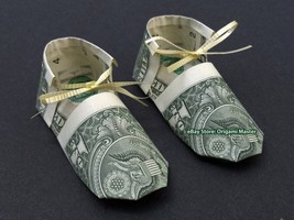 BABY SHOE Money Origami Dollar Bill Cash Sculptor Bank Note Currency Gift - €17,08 EUR+