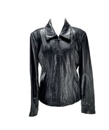 Jones New York Black Leather Tailored Jacket Womens Size L - $684.05 MXN