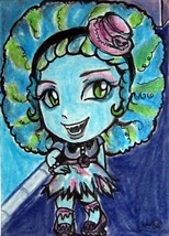 Monster High Honey Swamp Japanese Anime Original Sketch Card Drawing ACEO Maia - £19.31 GBP