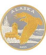 Alaska Mint  2025  Alaskan Eagle Medallion Gold &amp; Silver Medallion Proof... - $2,754.69 MXN