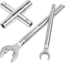 3-In-1 Plumber Wrench &amp; 4 Way Sillcock Key 2-Pk for Valve, Faucet Nuts, Spigots - £25.24 GBP
