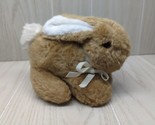Eden vintage plush brown bunny rabbit white ears tail sating bow Baby sa... - £7.77 GBP