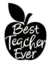 Any Color Best Teacher Ever Apple Decal Sticker for car cup Teaching - £4.68 GBP+