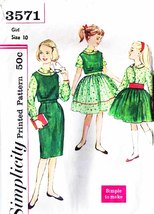 Girl&#39;s SKIRTS, BLOUSE &amp; TOP Vintage 1960 Simplicity Pattern 3571 Size 10 - £9.44 GBP