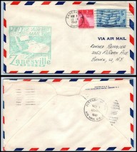 1947 US First Flight Cover - Zanesville, Ohio to Pittsburgh, PA O4 - $2.96