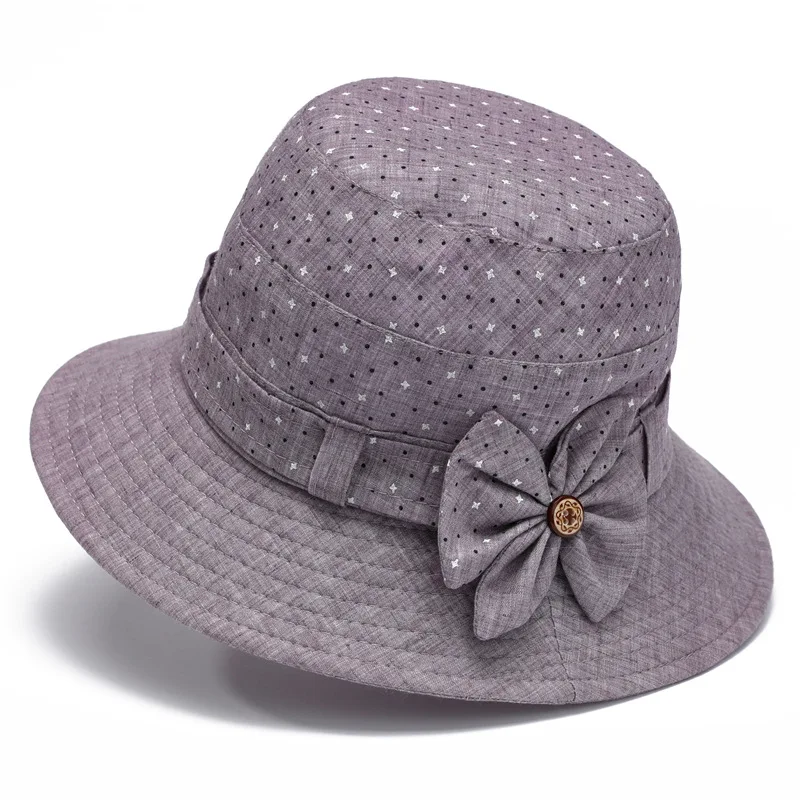 Middle-aged Bucket Hat Female Spring Autumn Sun Visor Caps Grandmother Basin - £15.06 GBP