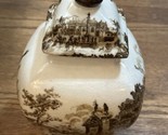 Vtg Victoria Ware Ironstone Ginger Jar With Lid Brown And White - $69.30