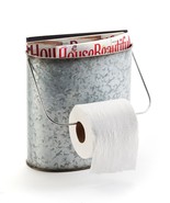 Camping Toilet Paper Holder Galvanized Metal Grey 9.8&quot; High Magazine Books - $49.49