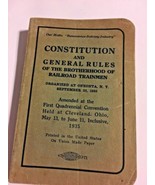 Constitution &amp; General Rules Railroad Trainmen 1935 Book  SKU 071-013 - $130.76 MXN