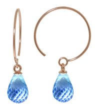 Galaxy Gold GG 14k Rose Gold Circle Wire Earrings with Blue Topaz - $3,623.55 MXN