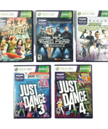 Xbox 360 Kinect Just Dance 3+4 Black Eyed Peas Sports Adventures 5 Game ... - £36.44 GBP