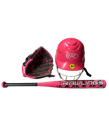 Franklin Rawlings Girls Softball Set: Pink and Black, Helmet-Glove-Bat - $49.49