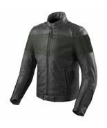 Men Green Black Cont Motorbike Handmade Real Genuine Leather Safety Pads... - $215.11 CAD