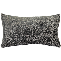 Visconti Gray Chenille Throw Pillow 12x20, Complete with Pillow Insert - £50.20 GBP