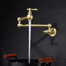 Brushed Gold,Pot Filler Faucet Wall Mount For Kitchen - £149.05 GBP
