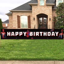 Large Spiderman Birthday Decoration Banner, Spiderman Happy Birthday Banner Sign - £16.69 GBP