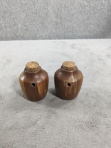 Vintage Wooden Moonshine Jug Salt &amp; Pepper Shakers 2” Tall - $7.98