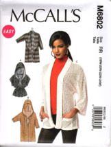 McCall&#39;s M6802 Womens 18W to 24W Hooded Cardigan Jacket Sewing Pattern New - £11.11 GBP