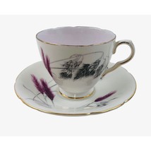 Old Royal Tea Cup Saucer  Bone ChinaSet Gold Rim England Wheat Flowers V... - £15.07 GBP