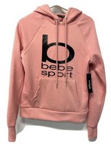 bebe Sport Coral Pink Logo Hoodie NEW All Seasons Pockets Size SM - $30.84