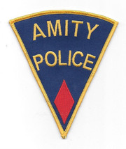 Jaws Movie Amity Police Logo Shoulder Patch, Red Diamond Embroidered Pat... - $7.84
