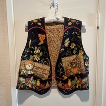 Handmade Grandma Core Fall Scarecrow Harvest Cornucopia Vest Size M/L Te... - $647.76 MXN