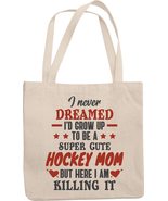 Make Your Mark Design Super Cute Hockey Mom Reusable Tote Bag for Field ... - £16.98 GBP