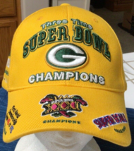 Green Bay Packers Nfl Team Apparel 3X Time Super Bowl Champions Cap Hat ~882A - £37.93 GBP