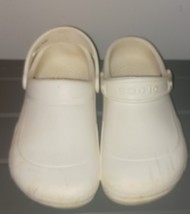 Crocs Work Specialist White Clogs No Vents M7 W9 - $279.59 MXN