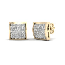 10K Yellow Gold 1/4ct TDW Diamond Cluster Stud Earrings - £227.10 GBP