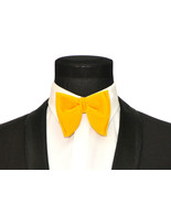 Mens FERUCCI  Oversized Bow Tie - Gold Velvet Bowtie, Mens big bow tie - $39.99