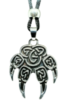 Wolf Paw Necklace Viking Heathen Norse Beaded Pendant Corded Necklace - £6.45 GBP