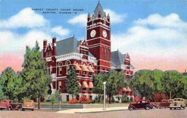 Harvey County Court House Newton Kansas linen postcard - £4.61 GBP