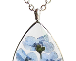 Forget Me Not Pressed Flower Necklace, Blue Floral, Real Dried, Botanica... - $21.27