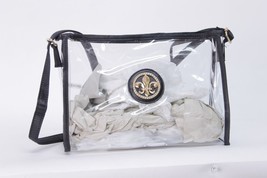 Clear Purse Handbag Black Messenger Sling See Through Security Jelly Plastic Bag - £12.65 GBP
