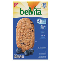 NEW  Belvita Breskfast Blueberry Biscuits 25 + 5 = 30  packs of 4  - £23.17 GBP