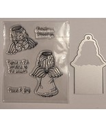 Angel Tag/Bookmarker Clear Stamp &amp; Metal Cutting Die Scrapbook Birthday ... - $12.00