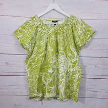 Talbots Woman Petite Top Floral Short Sleeve White Green Size XP NWT - £19.57 GBP