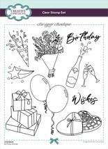 Creative Expressions Designer Boutique Clear Stamps 6&quot;X8&quot;-Birthday Wishes UMSDB1 - £17.53 GBP