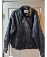 Vintage Gino Men Leather Jacket Coat Black Size Large - £23.88 GBP
