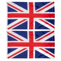 (2 Pack) 3x5 British Union Jack United Kingdom UK Flag Premium Banner Grommets - £19.17 GBP