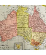 Australia Map Lithograph 1909 Hammond Oceania Tasmania Print LGADMap - €35,72 EUR