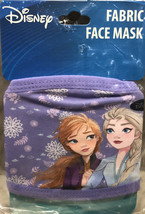 Kids Disney Frozen Elsa and Anna Purple Fabric Face Mask Ages 4 &amp; Up-NEW... - £7.79 GBP