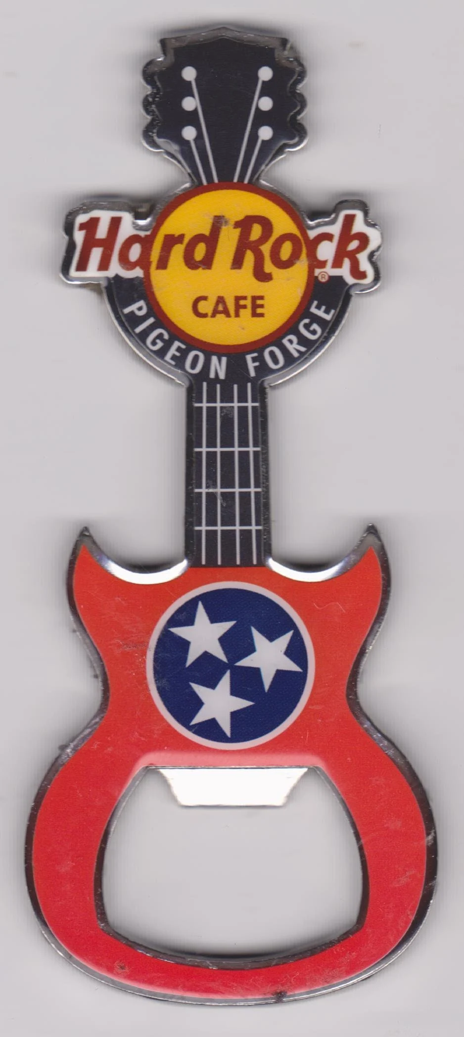 HARD ROCK CAFE PIGEON FORGE GUITAR BOTTLE OPENER MAGNET TENNESSEE FLAG S... - $39.99