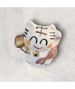 Beckoning Lucky Cat Bodhidharma Paper Mache Vtg 5&quot; Maneki-Neko Asian Art... - $23.34