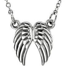 Sterling Silver Tiny Posh® Angel Wings 16-18&quot; Necklace - £91.69 GBP