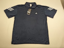 Adidas Performance Short Sleeve Tennis OC Polo Men&#39;s Dark Navy/White Siz... - $23.13