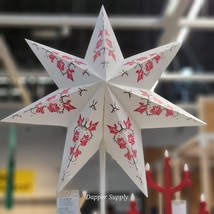 IKEA STRALA Lamp Shade Pendant / Table Lamp Amaryllis 28&quot; White Red Flor... - $18.39