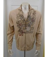 Billabong Beige Long Sleeve Cotton Men&#39;s Graphic Full Zip Men&#39;s Jacket S... - $118.58 MXN